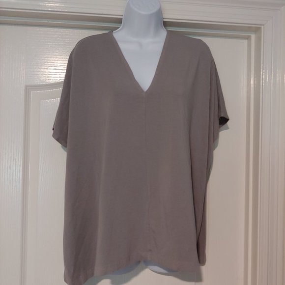 Bryn Walker Oversize Lagenlook Layer minimalist V-Neck Bamboo Top Small - Picture 1 of 10